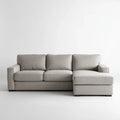 Divano angolare 3 posti con chaise longue destra grigio chiaro 230 x 150 x 85 cm in poliestere forma a L