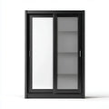 Armadio guardaroba a 2 ante scorrevoli nero con specchio e vetro satinato 120 x 60 x 200 cm in MDF rettangolare