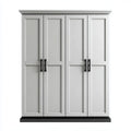 Armadio guardaroba 4 ante bianco e nero in MDF 200 x 60 x 220 cm rettangolare