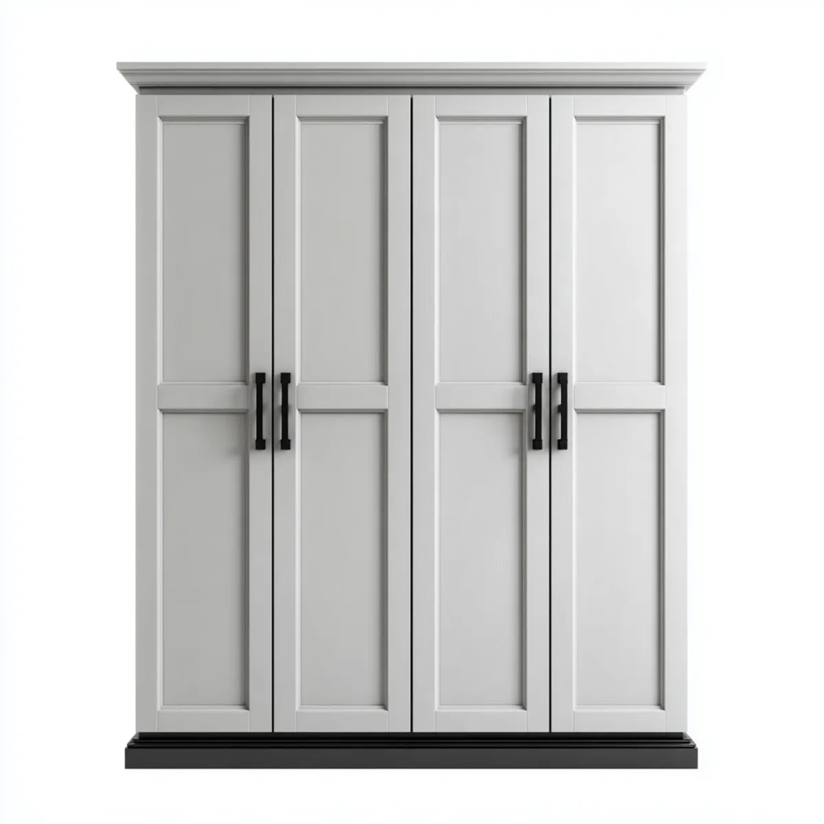 Armadio guardaroba 4 ante bianco e nero in MDF 200 x 60 x 220 cm rettangolare