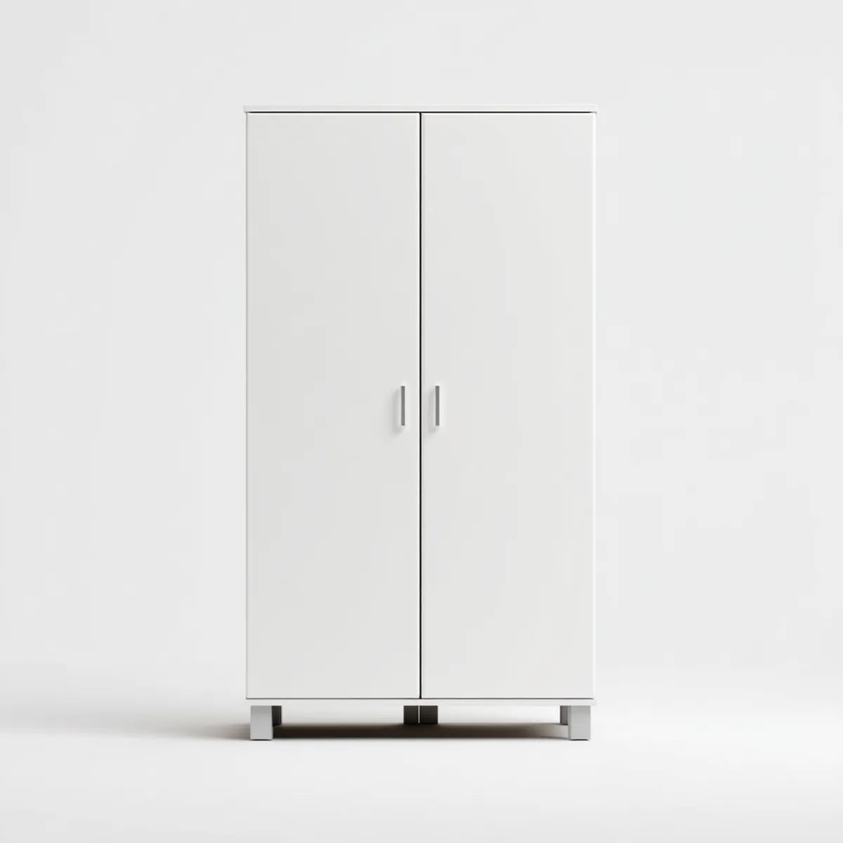 Armadio guardaroba a 2 ante bianco 80 x 50 x 180 cm in pannello truciolare melaminico rettangolare