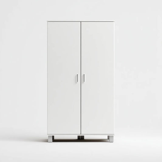 Armadio guardaroba a 2 ante bianco 80 x 50 x 180 cm in pannello truciolare melaminico rettangolare