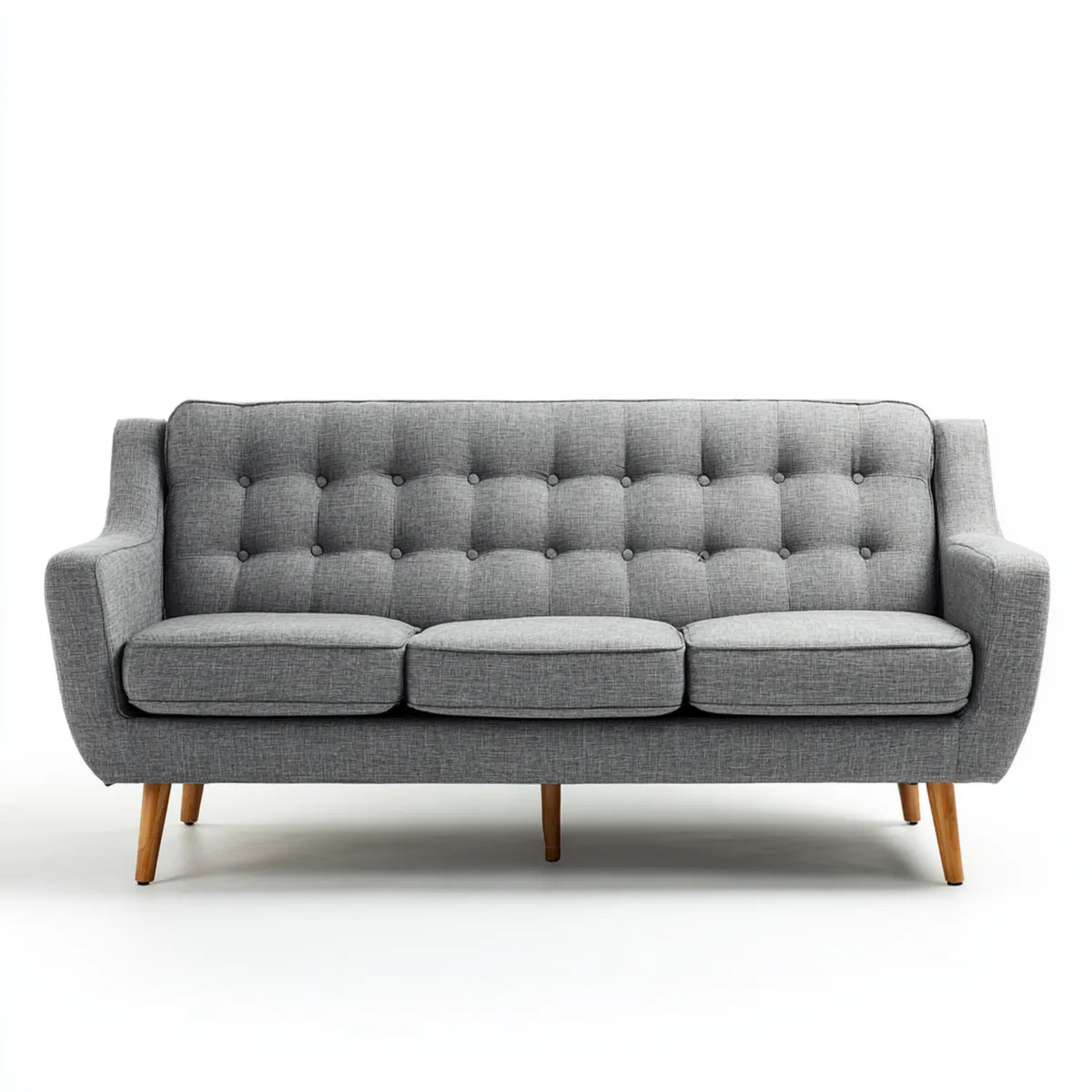 Divano 3 posti grigio 210 x 85 x 86 cm in poliestere rettangolare