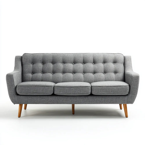 Divano 3 posti grigio 210 x 85 x 86 cm in poliestere rettangolare