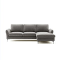 Divano angolare 3 posti grigio scuro 260 x 160 x 85 cm in poliestere a L