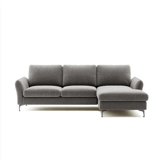 Divano angolare 3 posti grigio scuro 260 x 160 x 85 cm in poliestere a L