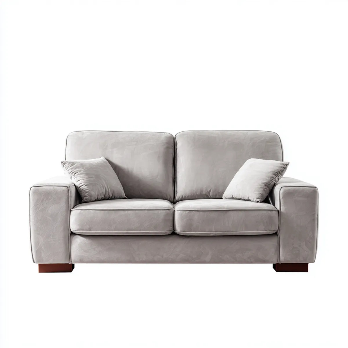 Divano 2 posti grigio chiaro 170 x 90 x 85 cm in microfibra di poliestere rettangolare