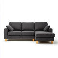 Divano angolare 3 posti grigio antracite con chaise longue destra in poliestere 250 x 85 x 150 cm