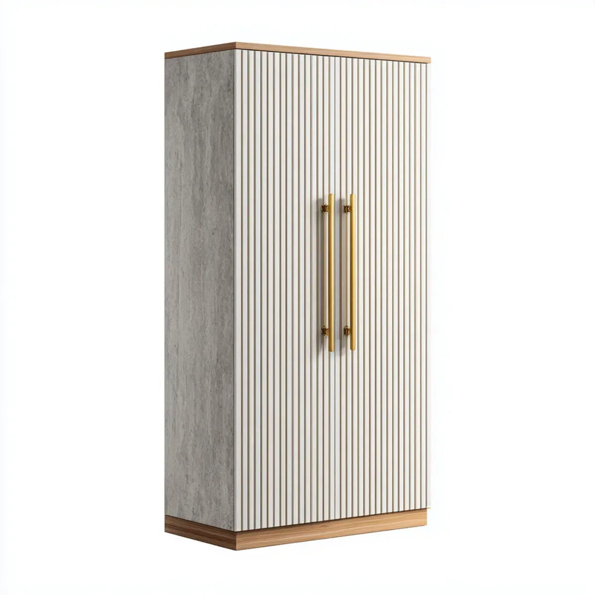 Armadio guardaroba 2 ante bianco grigio 100 x 50 x 200 cm MDF rettangolare