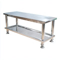 Scaffale da cucina a 2 ripiani argento in acciaio inox rettangolare 120 x 40 x 80 cm