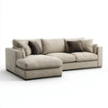 Divano angolare con chaise longue beige 270 x 160 x 85 cm in poliestere forma a L